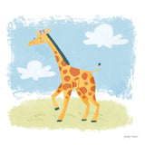 Happy Giraffe by Lindley Wiesner. SKU 98373a. Archival Giclee Fine art print for wall decor.