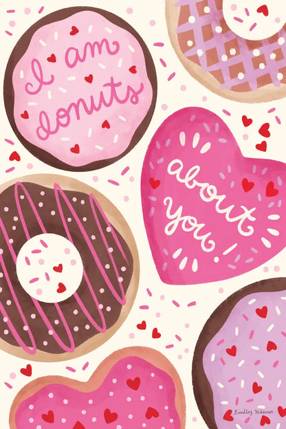 I Am Donuts About You by Lindley Wiesner. SKU 100037h. Archival Giclee Fine art print for wall decor.