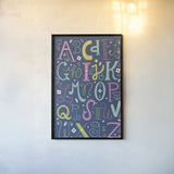 Letter Love by Lindley Wiesner. shown as a paper print in a black flame. Available as a archival giclee rolled canvas, fine art paper, or poster print. SKU 98277h.