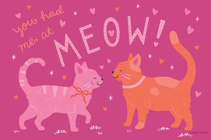 Purrfect Match I by Lindley Wiesner. SKU 96897i. Archival Giclee Fine art print for wall decor.