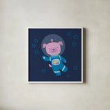 Space Tails II by Lindley Wiesner. Shown in a crisp white glass frame for a clean and minimalist style. Available as an archival giclee rolled canvas, fine art paper, or poster print. SKU 98266a.
