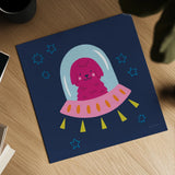 Space Tails III by Lindley Wiesner. Shown as a detailed flat fine art print, highlighting archival giclee quality. Available as an archival giclee rolled canvas, fine art paper, or poster print. SKU 98267a.