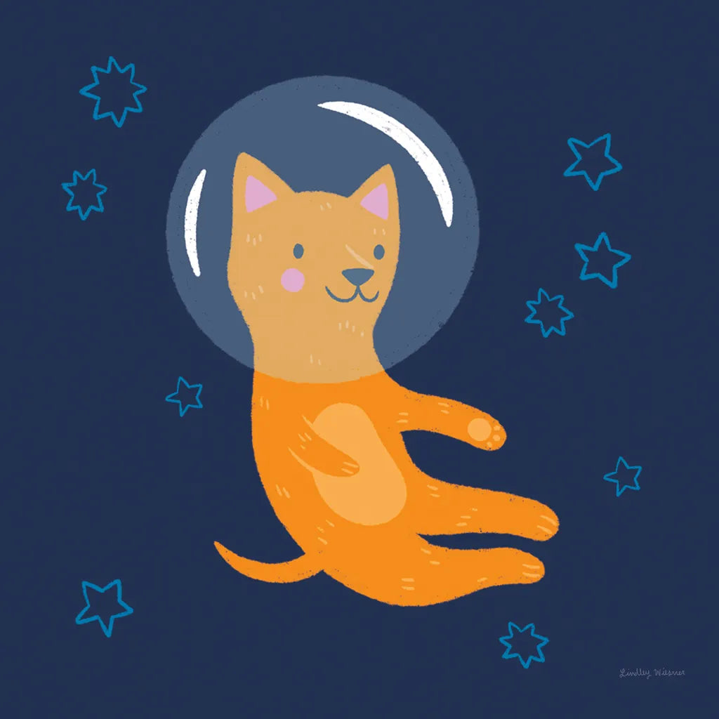 Space Tails IV by Lindley Wiesner. SKU 98268a. Archival Giclee Fine art print for wall decor.