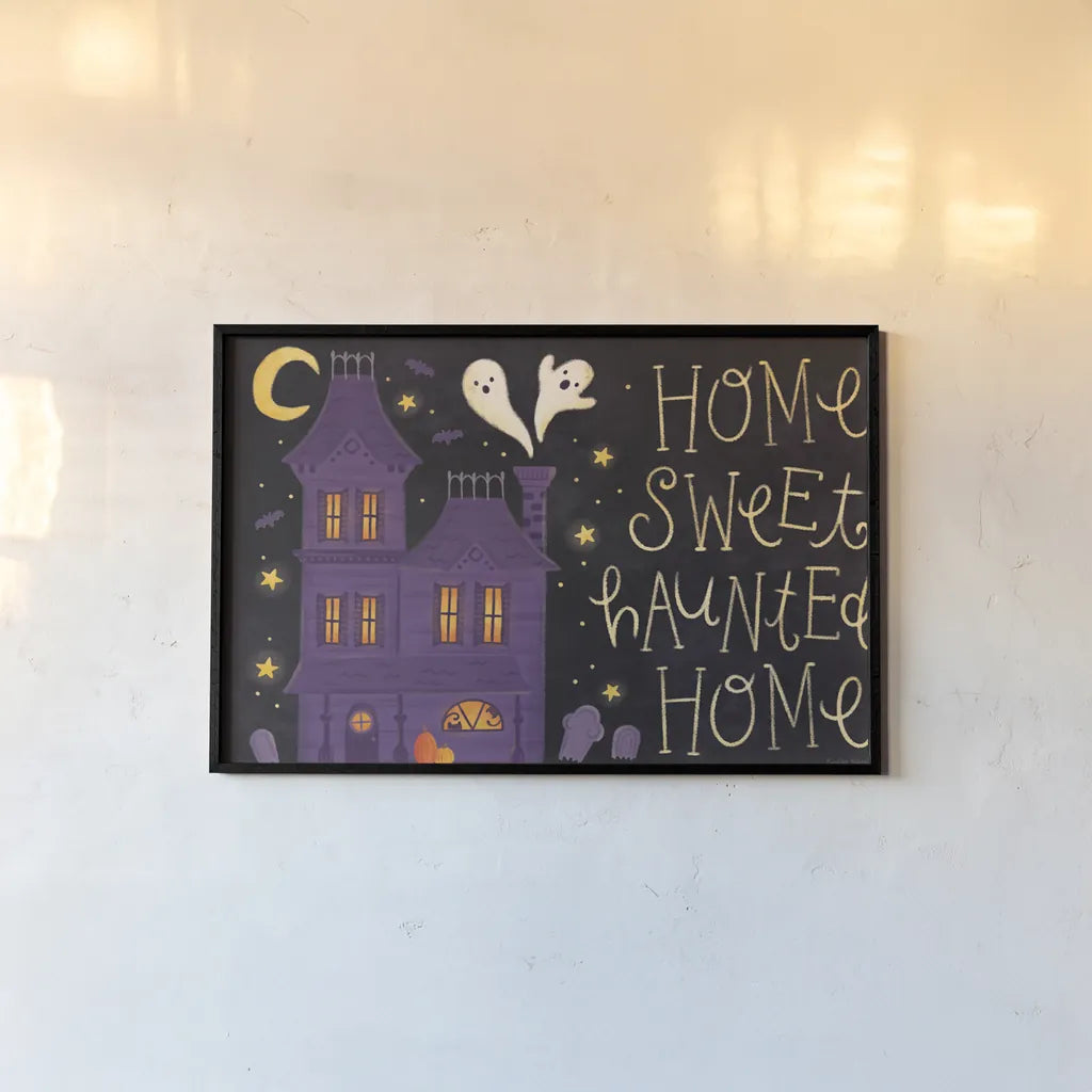 Spooky Pals I by Lindley Wiesner. shown as a paper print in a black flame. Available as a archival giclee rolled canvas, fine art paper, or poster print. SKU 99468i.