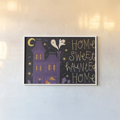 Spooky Pals I by Lindley Wiesner. shown as a paper print in a white frame. Available as a archival giclee rolled canvas, fine art paper, or poster print. SKU 99468i.