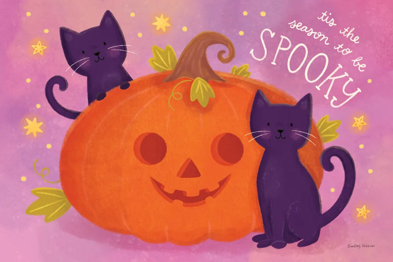 Spooky Pals II by Lindley Wiesner. SKU 99469i. Archival Giclee Fine art print for wall decor.