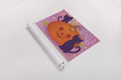 Spooky Pals II by Lindley Wiesner. shown as a rolled paper print. Available as archival giclee rolled canvas, fine art paper, or poster print. SKU 99469i.