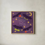 Spooky Pals V by Lindley Wiesner. Shown in a natural wood glass frame for a timeless modern aesthetic. Available as an archival giclee rolled canvas, fine art paper, or poster print. SKU 99472a.
