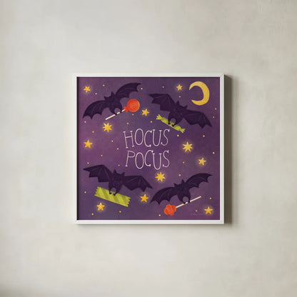 Spooky Pals V by Lindley Wiesner. Shown in a crisp white glass frame for a clean and minimalist style. Available as an archival giclee rolled canvas, fine art paper, or poster print. SKU 99472a.