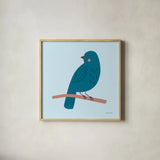 Sweet Songbirds I by Lindley Wiesner. Shown in a natural wood glass frame for a timeless modern aesthetic. Available as an archival giclee rolled canvas, fine art paper, or poster print. SKU 98271a.