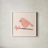 Sweet Songbirds II by Lindley Wiesner. Shown in a crisp white glass frame for a clean and minimalist style. Available as an archival giclee rolled canvas, fine art paper, or poster print. SKU 98272a.