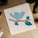 Sweet Songbirds III by Lindley Wiesner. Shown as a detailed flat fine art print, highlighting archival giclee quality. Available as an archival giclee rolled canvas, fine art paper, or poster print. SKU 98273a.