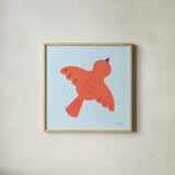 Sweet Songbirds IV by Lindley Wiesner. Shown in a natural wood glass frame for a timeless modern aesthetic. Available as an archival giclee rolled canvas, fine art paper, or poster print. SKU 98274a.