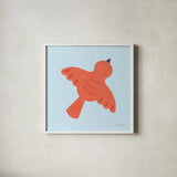 Sweet Songbirds IV by Lindley Wiesner. Shown in a crisp white glass frame for a clean and minimalist style. Available as an archival giclee rolled canvas, fine art paper, or poster print. SKU 98274a.