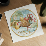 12 Days of Christmas I Round by Lisa Audit. Shown as a detailed flat fine art print, highlighting archival giclee quality. Available as an archival giclee rolled canvas, fine art paper, or poster print. SKU 32427a.