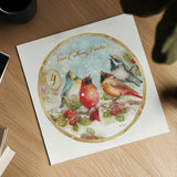 12 Days of Christmas IV Round by Lisa Audit. Shown as a detailed flat fine art print, highlighting archival giclee quality. Available as an archival giclee rolled canvas, fine art paper, or poster print. SKU 32430a.