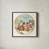12 Days of Christmas IV Round by Lisa Audit. Shown in a sleek black glass frame for a contemporary gallery look. Available as an archival giclee rolled canvas, fine art paper, or poster print. SKU 32430a.