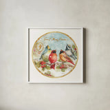 12 Days of Christmas IV Round by Lisa Audit. Shown in a crisp white glass frame for a clean and minimalist style. Available as an archival giclee rolled canvas, fine art paper, or poster print. SKU 32430a.