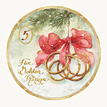 12 Days of Christmas V Round by Lisa Audit. SKU 32432a. Archival Giclee Fine art print for wall decor.