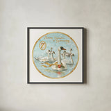 12 Days of Christmas VII Round by Lisa Audit. Shown in a sleek black glass frame for a contemporary gallery look. Available as an archival giclee rolled canvas, fine art paper, or poster print. SKU 32434a.