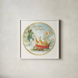 12 Days of Christmas X Round by Lisa Audit. Shown in a crisp white glass frame for a clean and minimalist style. Available as an archival giclee rolled canvas, fine art paper, or poster print. SKU 32436a.