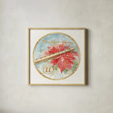 12 Days of Christmas XI Round by Lisa Audit. Shown in a natural wood glass frame for a timeless modern aesthetic. Available as an archival giclee rolled canvas, fine art paper, or poster print. SKU 32437a.