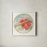 12 Days of Christmas XI Round by Lisa Audit. Shown in a crisp white glass frame for a clean and minimalist style. Available as an archival giclee rolled canvas, fine art paper, or poster print. SKU 32437a.