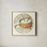 12 Days of Christmas XII Round by Lisa Audit. Shown in a natural wood glass frame for a timeless modern aesthetic. Available as an archival giclee rolled canvas, fine art paper, or poster print. SKU 32438a.