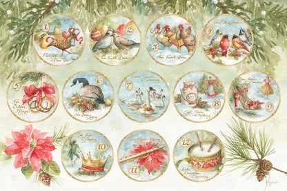 12 days of Christmas XIII by Lisa Audit. SKU 37368i. Archival Giclee Fine art print for wall decor.