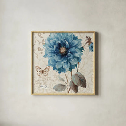 A Blue Note II by Lisa Audit. Shown in a natural wood glass frame for a timeless modern aesthetic. Available as an archival giclee rolled canvas, fine art paper, or poster print. SKU 14800a.