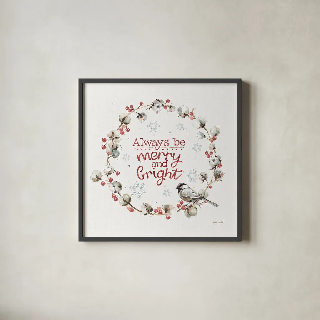 A Christmas Weekend V by Lisa Audit. Shown in a sleek black glass frame for a contemporary gallery look. Available as an archival giclee rolled canvas, fine art paper, or poster print. SKU 37215a.