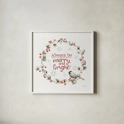 A Christmas Weekend V by Lisa Audit. Shown in a crisp white glass frame for a clean and minimalist style. Available as an archival giclee rolled canvas, fine art paper, or poster print. SKU 37215a.