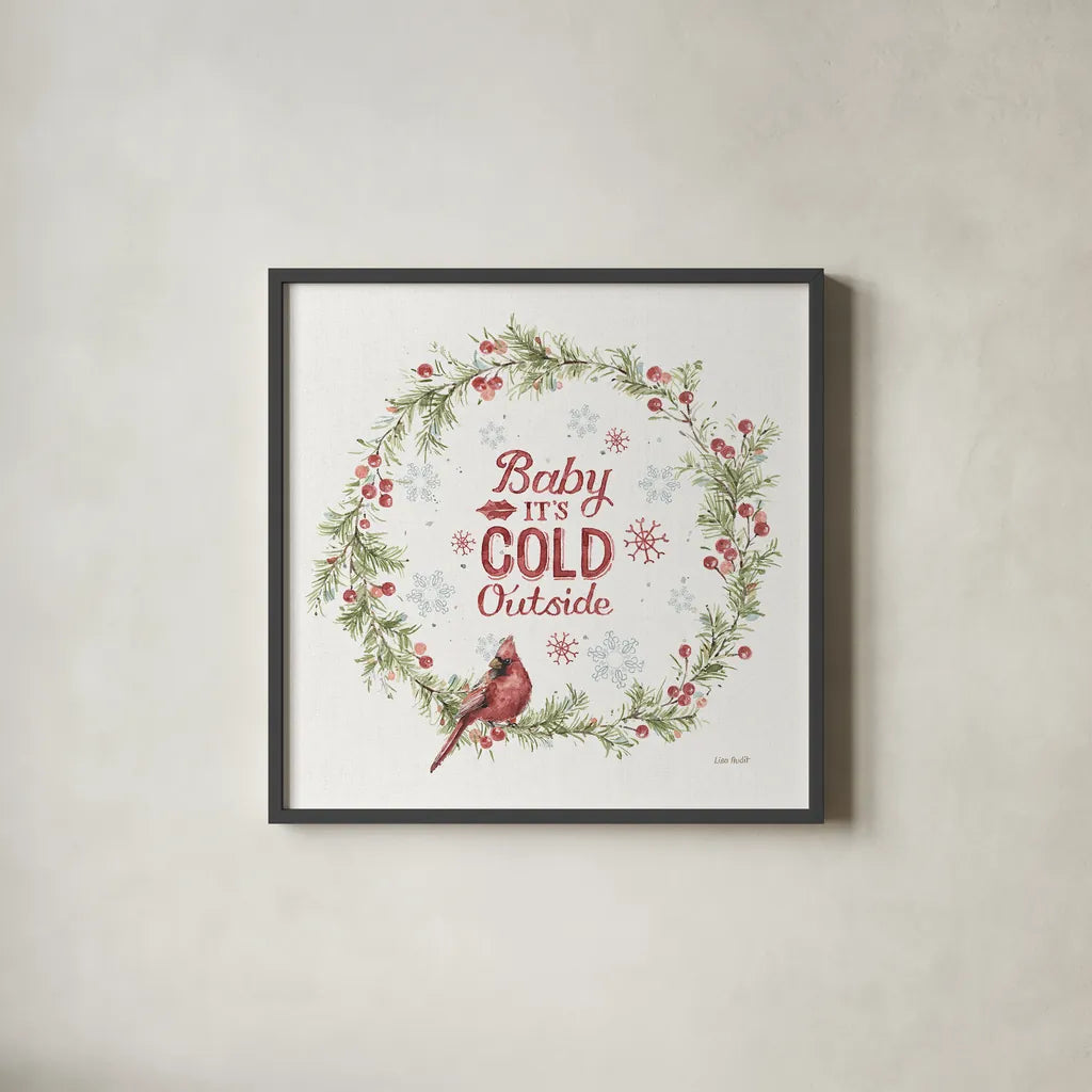 A Christmas Weekend VI by Lisa Audit. Shown in a sleek black glass frame for a contemporary gallery look. Available as an archival giclee rolled canvas, fine art paper, or poster print. SKU 37216a.