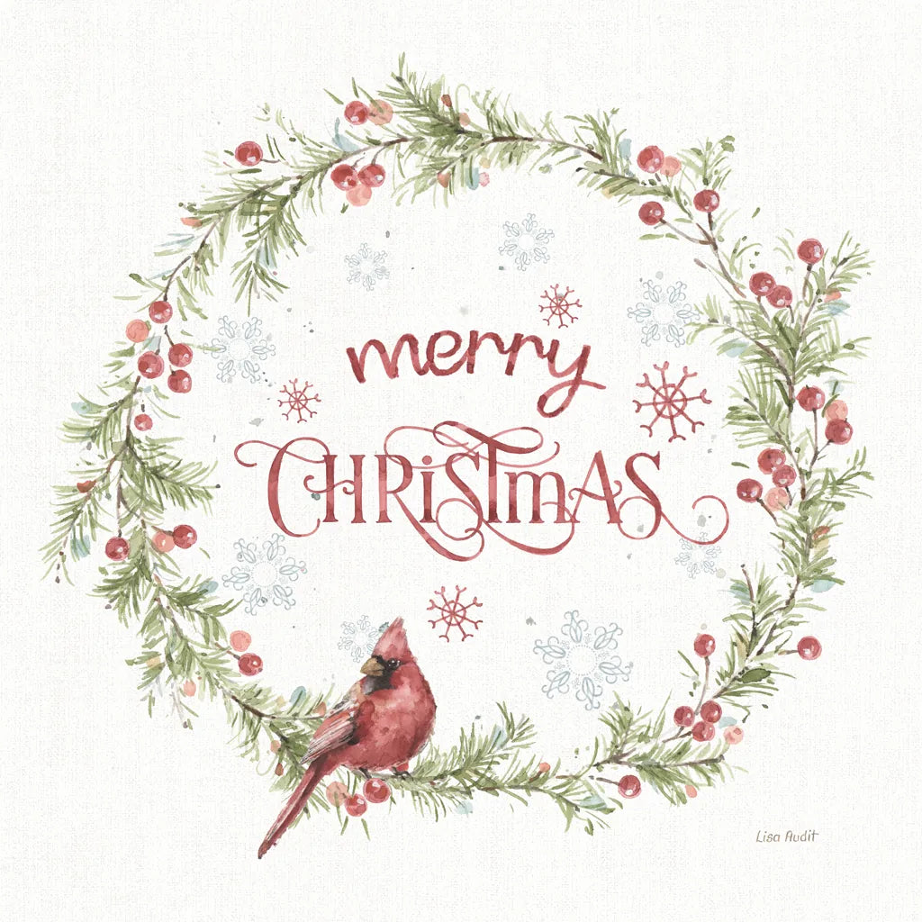 A Christmas Weekend VI Merry Christmas by Lisa Audit. SKU 72261a. Archival Giclee Fine art print for wall decor.