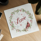 A Christmas Weekend VII Love by Lisa Audit. Shown as a detailed flat fine art print, highlighting archival giclee quality. Available as an archival giclee rolled canvas, fine art paper, or poster print. SKU 59016a.