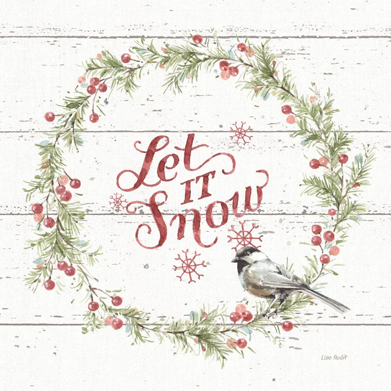 A Christmas Weekend VII Shiplap by Lisa Audit. SKU 37966a. Archival Giclee Fine art print for wall decor.