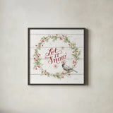 A Christmas Weekend VII Shiplap by Lisa Audit. Shown in a sleek black glass frame for a contemporary gallery look. Available as an archival giclee rolled canvas, fine art paper, or poster print. SKU 37966a.