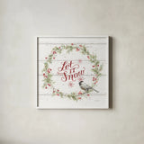 A Christmas Weekend VII Shiplap by Lisa Audit. Shown in a crisp white glass frame for a clean and minimalist style. Available as an archival giclee rolled canvas, fine art paper, or poster print. SKU 37966a.