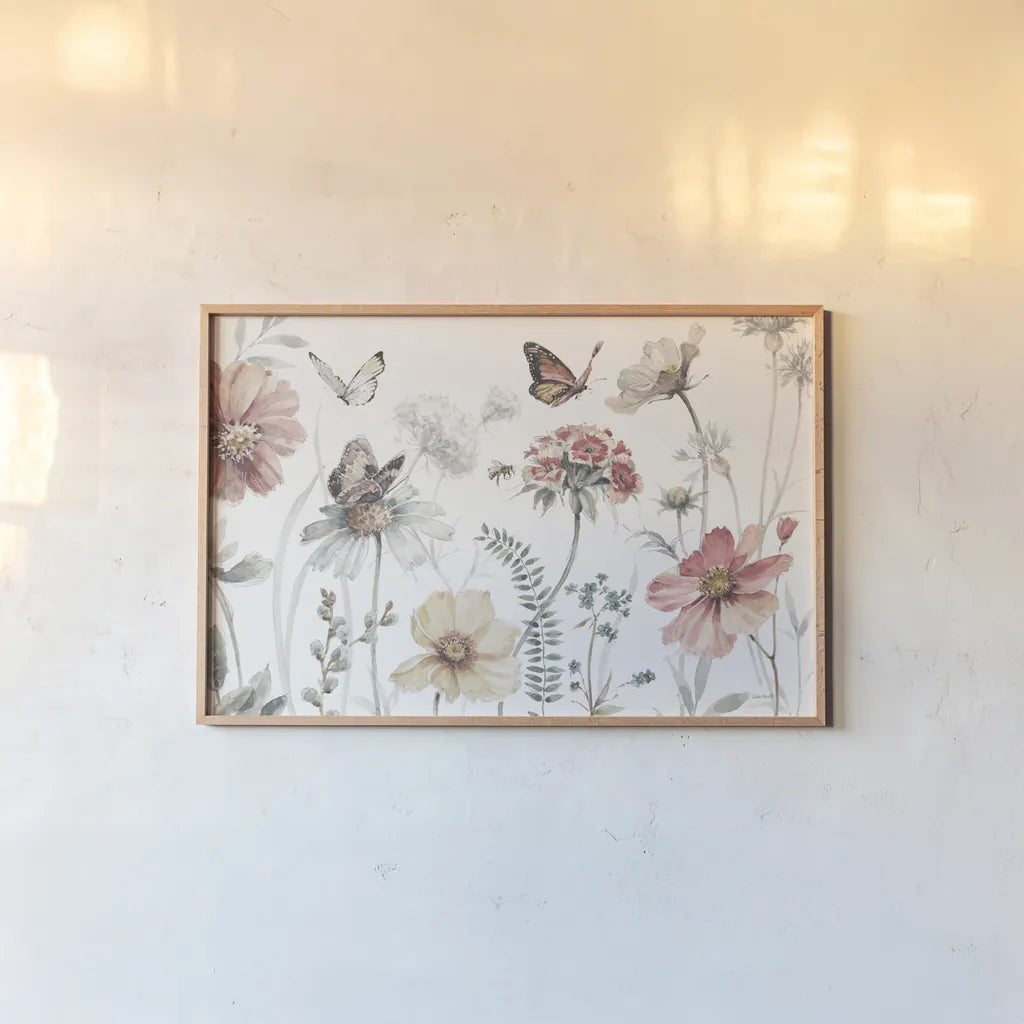 A Country Weekend I by Lisa Audit. shown as a paper print in a natural frame. Available as a archival giclee rolled canvas, fine art paper, or poster print. SKU 32678i.