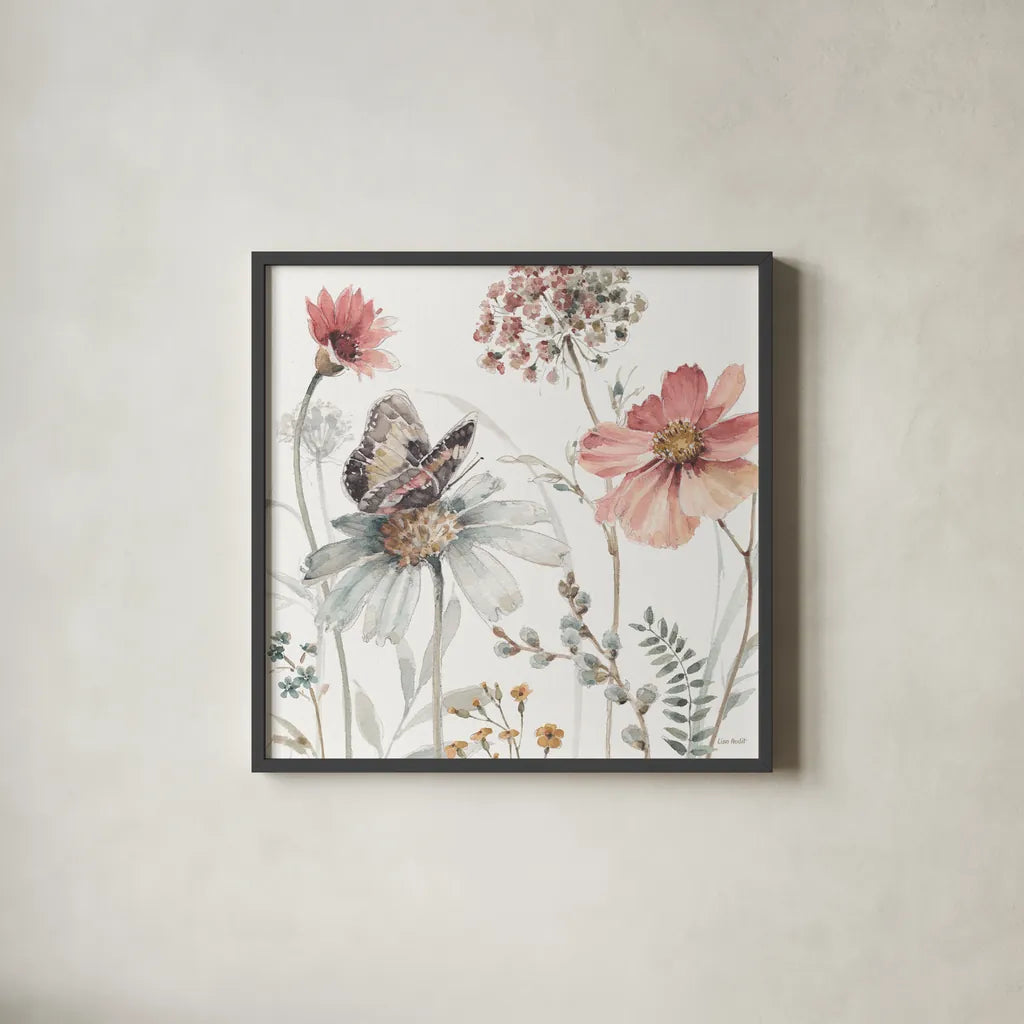 A Country Weekend II by Lisa Audit. Shown in a sleek black glass frame for a contemporary gallery look. Available as an archival giclee rolled canvas, fine art paper, or poster print. SKU 32679a.