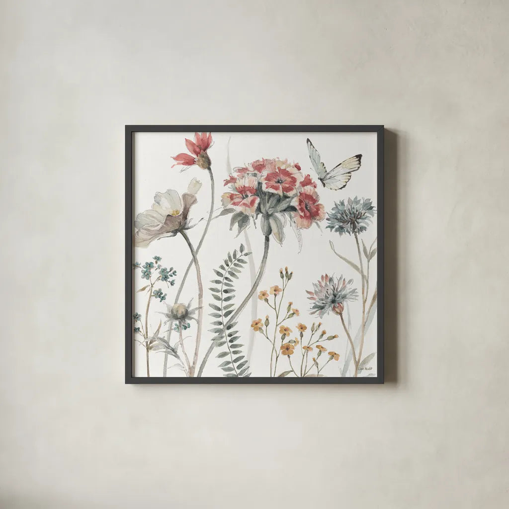 A Country Weekend III by Lisa Audit. Shown in a sleek black glass frame for a contemporary gallery look. Available as an archival giclee rolled canvas, fine art paper, or poster print. SKU 32680a.