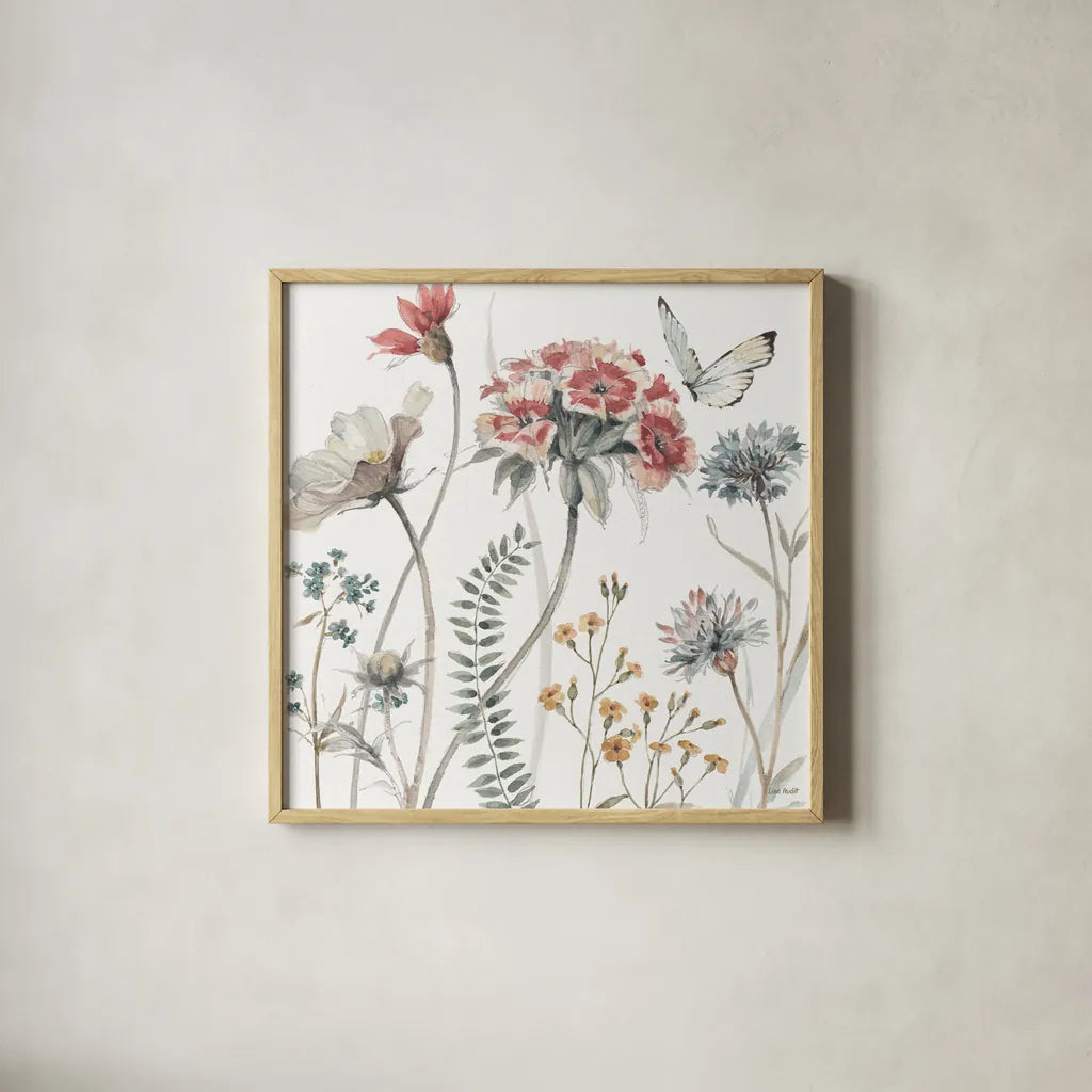 A Country Weekend III by Lisa Audit. Shown in a natural wood glass frame for a timeless modern aesthetic. Available as an archival giclee rolled canvas, fine art paper, or poster print. SKU 32680a.