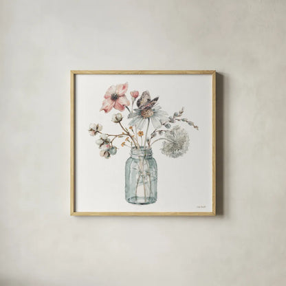 A Country Weekend IX by Lisa Audit. Shown in a natural wood glass frame for a timeless modern aesthetic. Available as an archival giclee rolled canvas, fine art paper, or poster print. SKU 32686a.