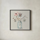 A Country Weekend IX Gray by Lisa Audit. Shown in a sleek black glass frame for a contemporary gallery look. Available as an archival giclee rolled canvas, fine art paper, or poster print. SKU 45683a.