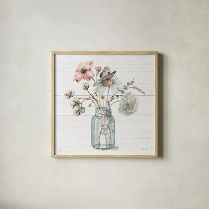 A Country Weekend IX Shiplap by Lisa Audit. Shown in a natural wood glass frame for a timeless modern aesthetic. Available as an archival giclee rolled canvas, fine art paper, or poster print. SKU 45685a.