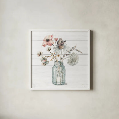 A Country Weekend IX Shiplap by Lisa Audit. Shown in a crisp white glass frame for a clean and minimalist style. Available as an archival giclee rolled canvas, fine art paper, or poster print. SKU 45685a.
