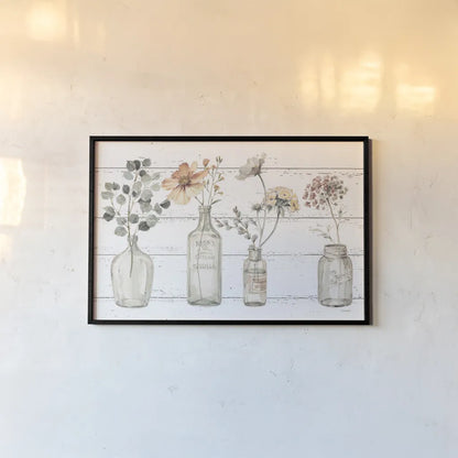 A Country Weekend VIII v2 Fall Flower by Lisa Audit. shown as a paper print in a black flame. Available as a archival giclee rolled canvas, fine art paper, or poster print. SKU 51148i.