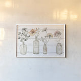 A Country Weekend VIII v2 Fall Flower by Lisa Audit. shown as a paper print in a white frame. Available as a archival giclee rolled canvas, fine art paper, or poster print. SKU 51148i.