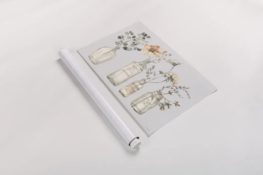 A Country Weekend VIII v2 Fall on Gray by Lisa Audit. shown as a rolled paper print. Available as archival giclee rolled canvas, fine art paper, or poster print. SKU 42438i.