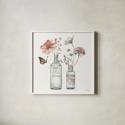 A Country Weekend X by Lisa Audit. Shown in a crisp white glass frame for a clean and minimalist style. Available as an archival giclee rolled canvas, fine art paper, or poster print. SKU 32725a.